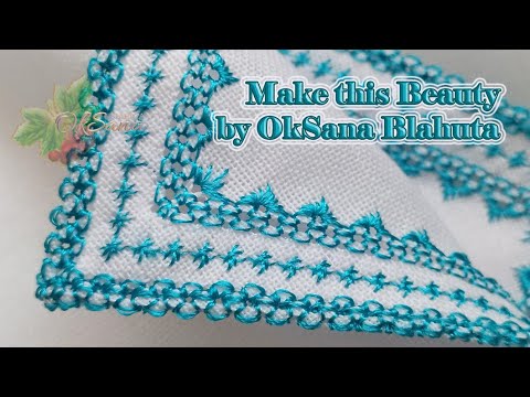 Видео: Ажурна ВИШИВКАз рельєфними краями|ОБРОБКА краю виробу| Hand Embroidery