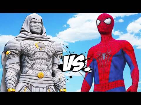 Видео: удивительный человек-паук против лунного рыцаря - эпическая битва