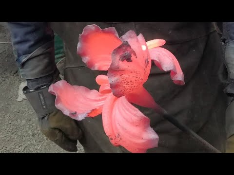 Видео: Кованые ирисы. Forged irises