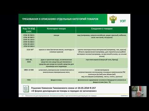 Видео: Таможенное декларирование. Основные ошибки при заполнении декларации на товары