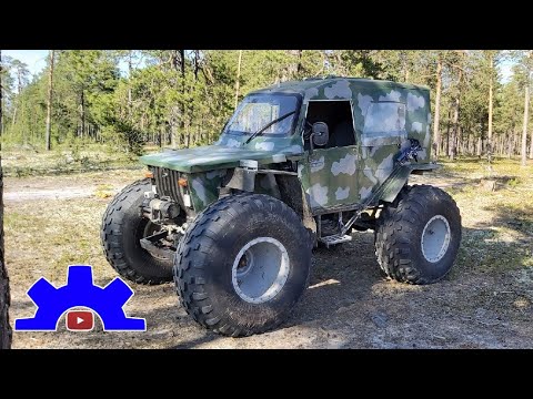 Видео: Самодельный вездеход на шинах низкого давления. Дракон Шахова.