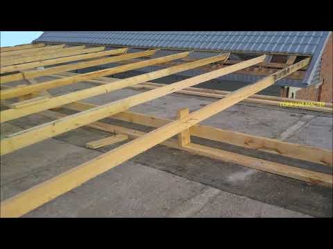 Видео: кровля пристроя  нормы уклона и крепления