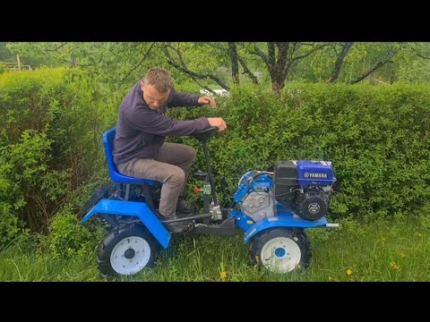 Видео: Первый опыт управления мотоблоком на ГРАНИ.Чудо насадка)#ямаха #мотоблок #мотоблокнева