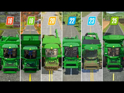 Видео: Fs16 против Fs18 против Fs20 против Fs22 против Fs23 против Fs25 | Сравнение комбайнов John Deere...