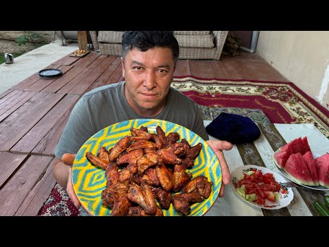 Видео: “НЕВЕРОЯТНЫЕ крылышки по-узбекски! Всё сметают со стола! Узбекистан !