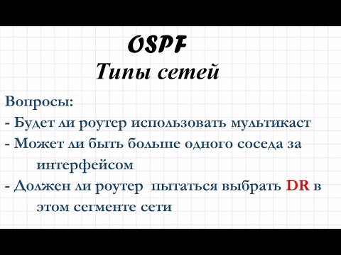 Видео: 1.7 OSPF. Типы сетей. Часть 1. Общие сведения.