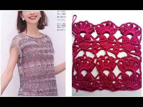 Видео: Узор крючком СТОЛБИК НА НОЖКЕ Простая красивая кофточка