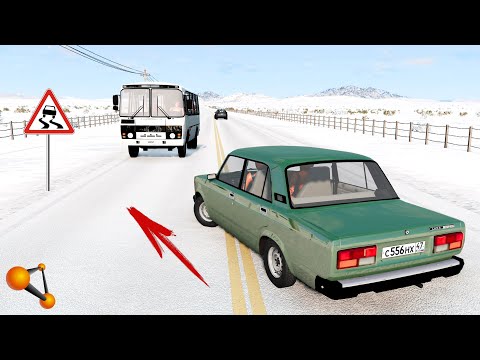 Видео: ЛЕТНЯЯ РЕЗИНА В ГОЛОЛЕД! НЕ УСПЕЛ ПОМЕНЯТЬ КОЛЕСА | BeamNG.drive