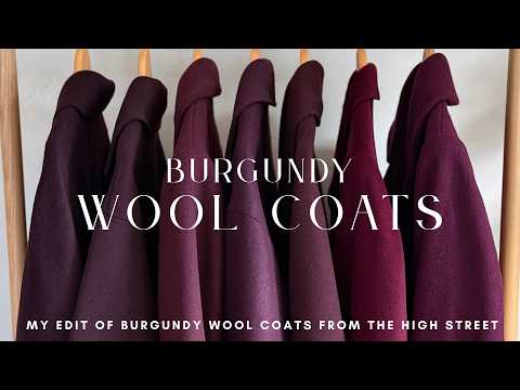Видео: Подборка и примерка бордовых шерстяных пальто