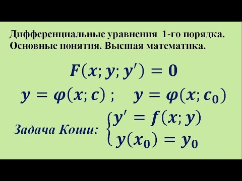 Видео: Дифференциальные уравнения 1-го порядка. Основные понятия. Высшая математика.