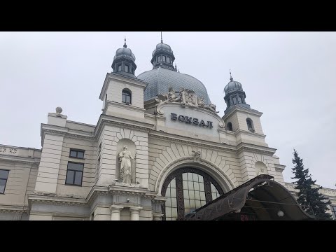 Видео: Львов из Окна Трамвая Железнодорожный Вокзал/Ноябрь 2020г