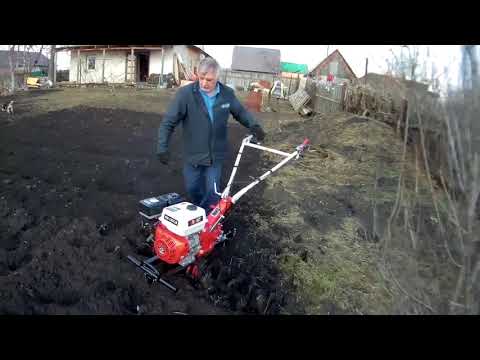 Видео: Вспашка огорода мотоблоком BRAIT 135 9 л.с. Первый опыт использования и первые впечатления.