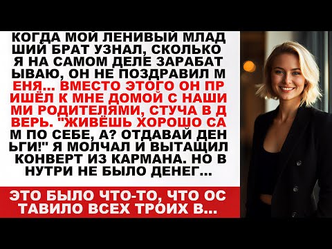 Видео: Мой ленивый брат узнал о моей зарплате. Вместо поздравлений он привёл наших родителей. А потом…