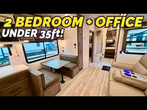 Видео: НОВЫЙ автодом с 2 спальнями и офисом, менее 35 футов! 2026 Keystone Cougar 29MD с пятым колесом