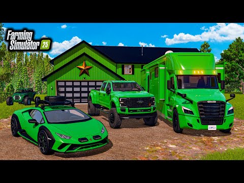 Видео: СТРОИМ «ПОЛНОСТЬЮ ЗЕЛЕНЫЙ» КЕМПИНГОВЫЙ ОСОБНЯК! (ПОДЪЕМНЫЕ ГРУЗОВЫЕ АВТОМОБИЛИ + RZR) | FS25