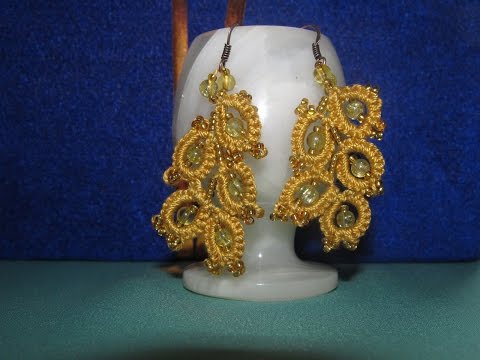 Видео: Серьги "Колосок"Фриволите иглой