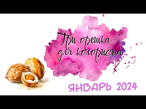 Видео: Челлендж:Три орешка для колориста/Январь 2024/Раскраски антистресс