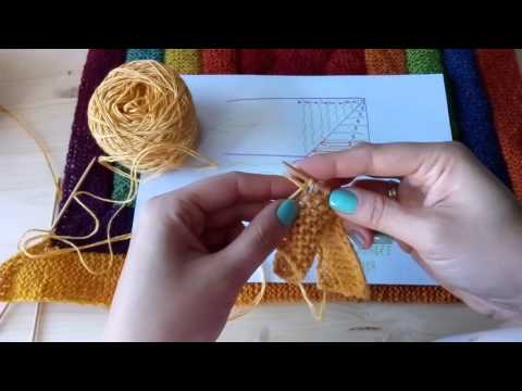 Видео: Плед 10 петель. Угол. 10 stitches blanket - corner.