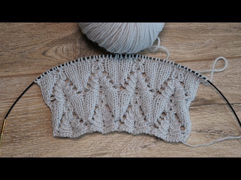 Видео: «Еловый» узор спицами, видео | «Spruce» knitting pattern
