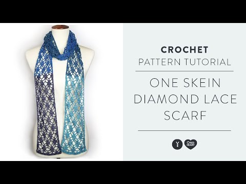 Видео: Как связать крючком шарф с ромбовидным кружевом