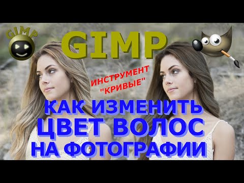 Видео: Как изменить цвет волос на фото. Инструмент Кривые. Графический редактор ГИМП (GIMP)