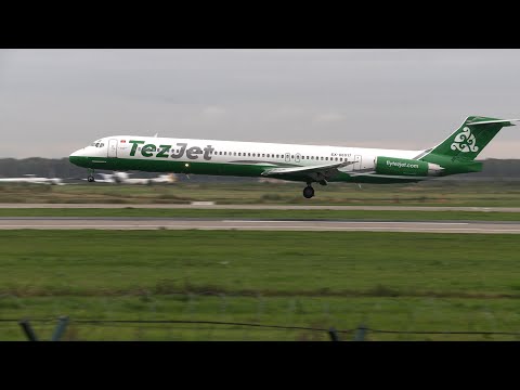 Видео: Редкий самолет: MD-83 TezJet airlines в Домодедово.