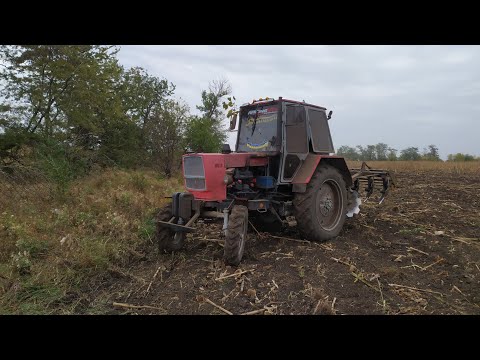 Видео: Дисковка поля после подсолнуха, АГД-2.1"Агрореммаш" лучшая дисковая борона для трактора ЮМЗ, МТЗ-80.