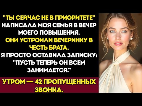 Видео: На Моём Ужинe В Честь Повышения Семья Написала- “Ты Сейчас Не В Нашем Приоритете” - Тогда Я Оставила
