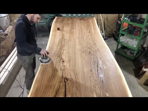 Видео: Большой стол из двух слэбов карагача