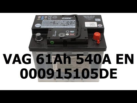 Видео: 000915105DE Аккумулятор VAG 61Ah 540A EN