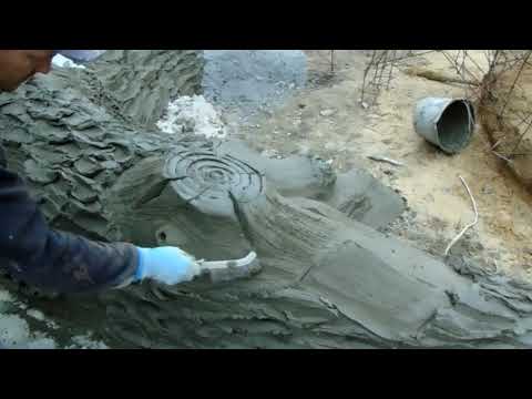 Видео: Как сделать декоративную кору из раствора. Мастер класс. Decorative plaster. Art concrete.
