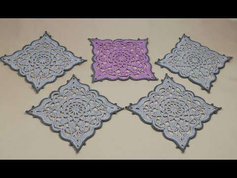 Видео: Ажурный КВАДРАТНЫЙ МОТИВ вязание крючком