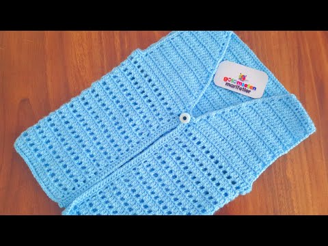 Видео: Вязаный жилет для мальчиков и девочек модель кардигана для младенцев