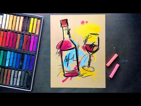 Видео: КАРТИНА СКЕТЧ • Рисунок сухой пастелью • Легкая картина пастелью для начинающих • Рисование пошагово