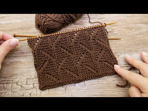 Видео: Узор «Ростки» спицами 🌱 «Sprouts» knitting pattern