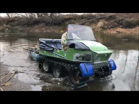 Видео: Минивездеход ГУСЬ.  Коп металла. Переплываем реку.