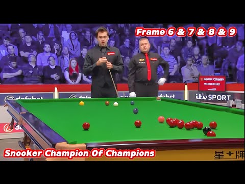 Видео: Чемпион по снукеру среди чемпионов Ронни О'Салливан против Джона Хиггинса (кадры 6, 7, 8 и 9)