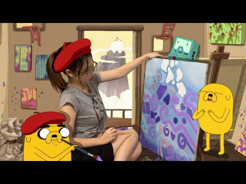 Видео: РИСУЮ картины из ADVENTURE TIME | абстракции Джермина