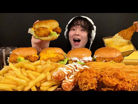 Видео: ASMR KFC Новый Чизбургер и Картофель фри‼️【субтитры/Мукбанг/Звуки еды】