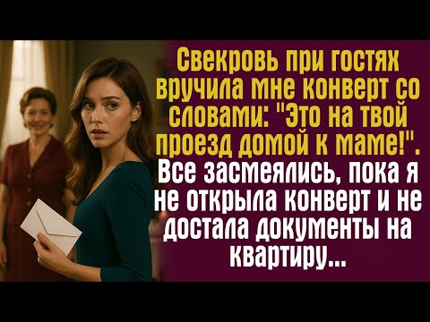 Видео: Свекровь при гостях вручила мне конверт со словами: "Это на твой проезд домой к маме!". Все...