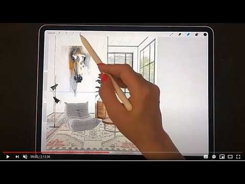 Видео: запись мастеркласса Визуализация интерьера на Ipad , на основе 3D коллажа