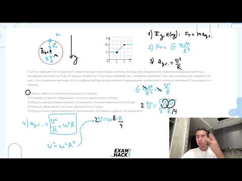 Видео: Спутник вращается по круговой орбите вокруг некоторой планеты - №23235