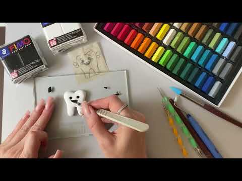 Видео: Мастер-класс: Брошь Зубик из полимерной глины FIMO / Tooth Brooch Tutorial from FIMO polymer clay