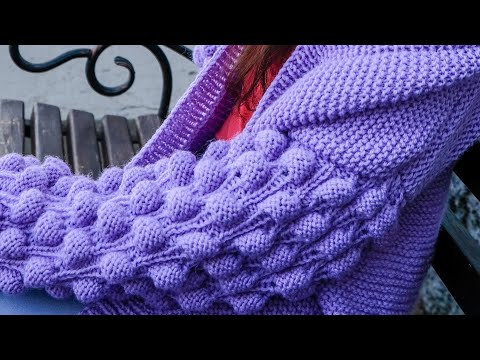 Видео: Узор Малинки спицами для кардигана