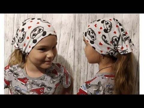 Видео: Как сшить детскую косынку на резинке за 15 минут/ A children's headscarf with an elastic band.