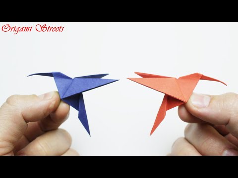 Видео: Как сделать колибри из бумаги. Оригами колибри из бумаги
