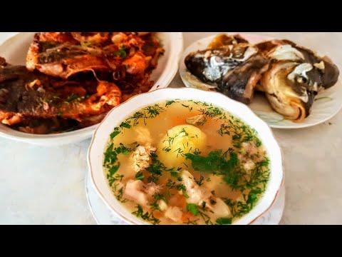 Видео: Уха и жареная рыба цыганка готовит. Gipsy cuisine.