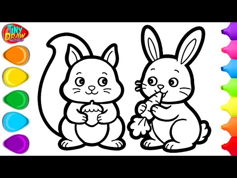 Видео: 🐰🐿️ Как нарисовать милую белку и кролика | Простое пошаговое руководство