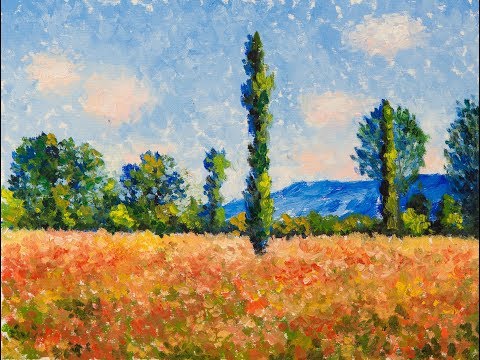 Видео: Татьяна Зубова. Пишем маслом маковое поле К. Моне | Oil painting Tatiana Zubova |Poppy field Monet