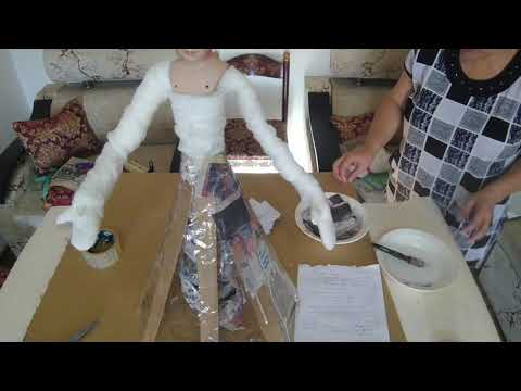 Видео: Большая Снегурочка. Мастер класс. Часть 2.